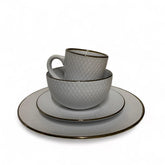 Vajillas de Porcelana color blanco con dorado 16 piezas
